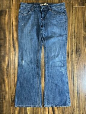 Roxy Blue Women's Bootcut Jeans with Stud Detail